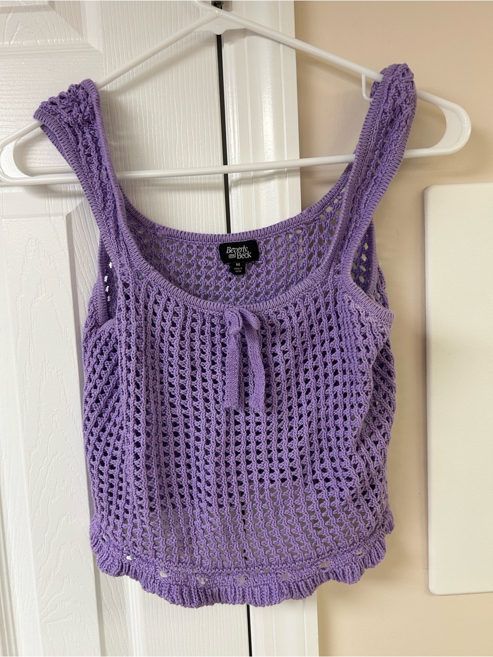 Beverly and Beck purple crochet tank top